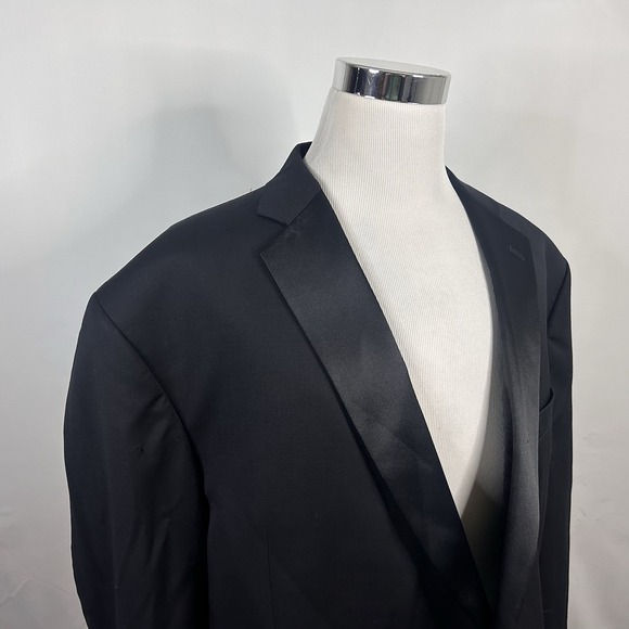 Stafford Other - Stafford 58R Big & Tall Tuxedo Jacket 100% Wool Black One Button Double Vented